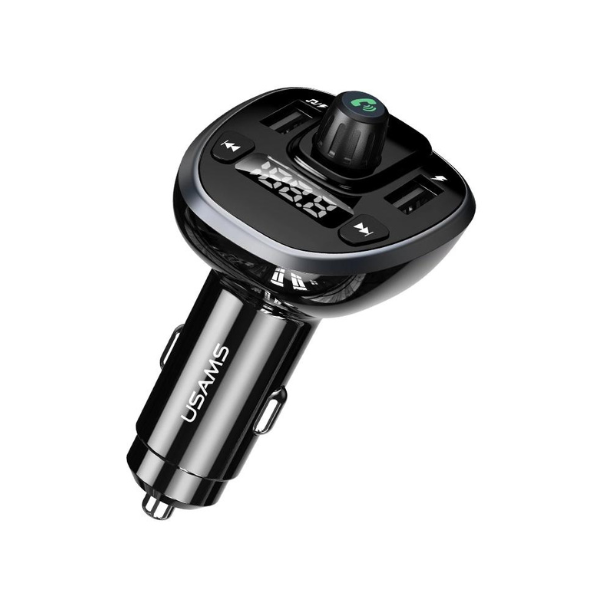 Picture of Usams Car Charger & FM Transmitter Bluetooth 5.0 15W - Black