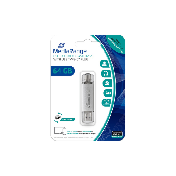 Εικόνα της MediaRange 64GB USB 3.0 MR937 - Ασημί