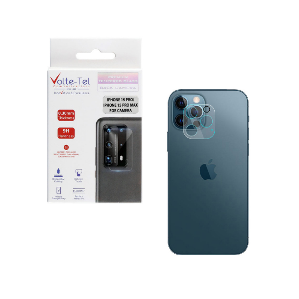Εικόνα της Volte-tel Back Camera Tempered Glass Apple iPhone 15 PRO /15 PRO MAX