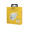 Picture of Powertech Mini Wall Charger GaN with Type C Cable 20W PT-1248 - White  