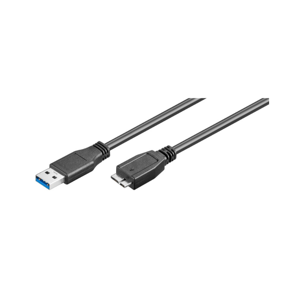 Picture of Goobay USB A 3.0 to USB Type-B Micro Cable 0.5m 95734 - Black 