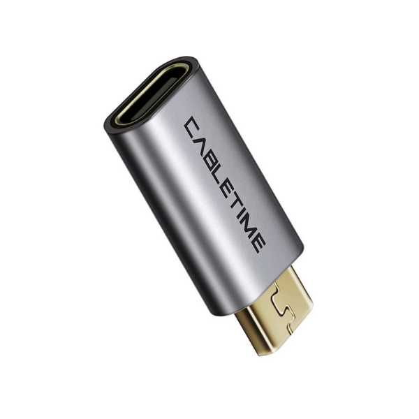 Picture of Cabletime USB Type-B Micro to USB Type-C Adapter CT-CFMCB - Grey 