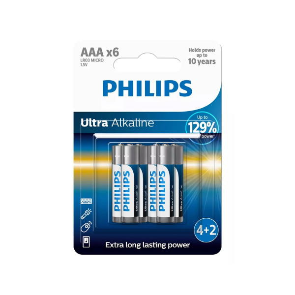 Εικόνα της Philips Μπαταρίες AAA 1.5V Ultra Alkaline - 6τμχ   