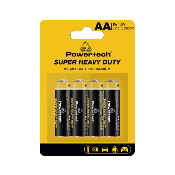 Εικόνα της Powertech μπαταρίες ΑΑ 1.5V Super Heavy Duty - 4τμχ