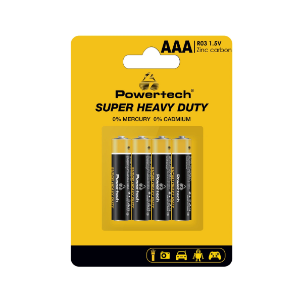 Εικόνα της Powertech μπαταρίες ΑAΑ 1.5V Super Heavy Duty - 4τμχ