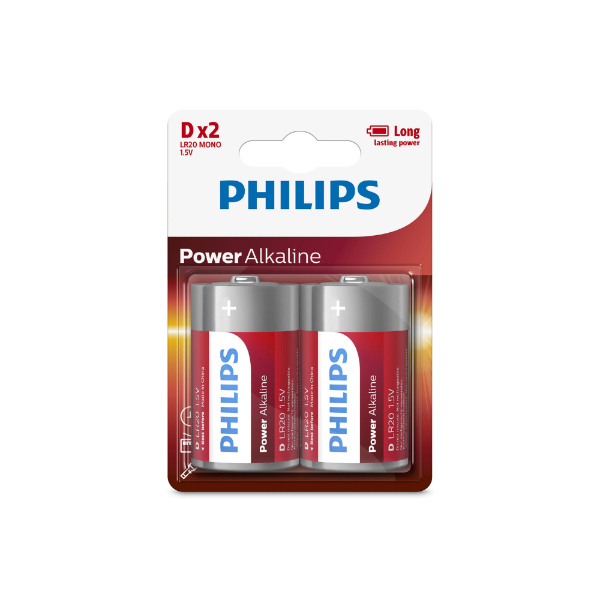Picture of Philips Batteries D 1.5V Power Alkaline - 2pcs