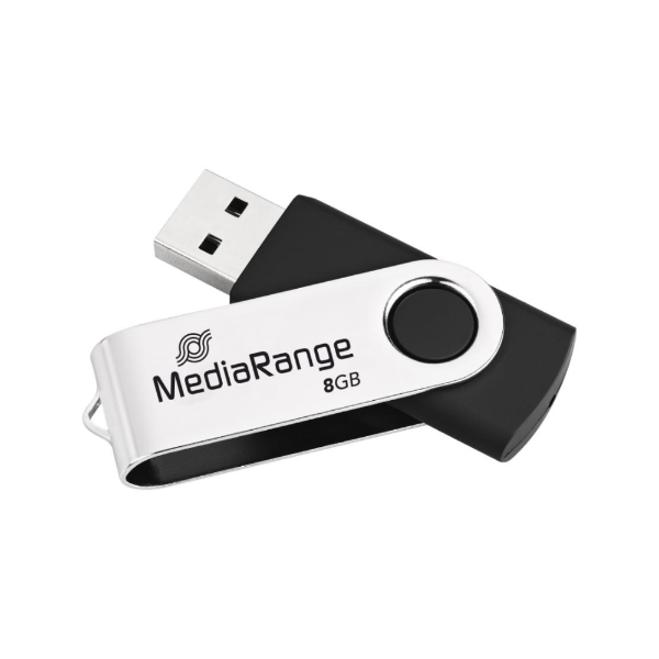 Picture of MediaRange MR908  8GB USB 2.0 Flash Drive - Black/Silver